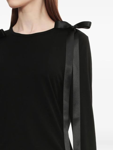 Simone Rocha ribbon-detail long-sleeve T-shirt - Black