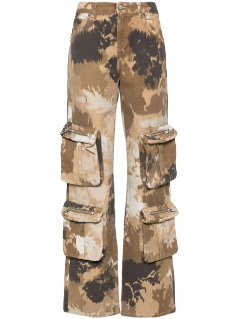 Blumarine Chiné camouflage-print cargo jeans - Brown - zdjęcie produktu nr 1