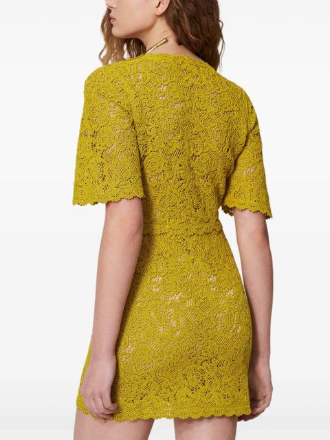 TWINSET crocheht knit mini dress - Yellow