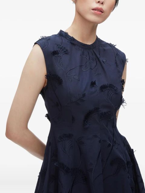 3.1 Phillip Lim floral-embroidered sleeveless midi dress - Blue
