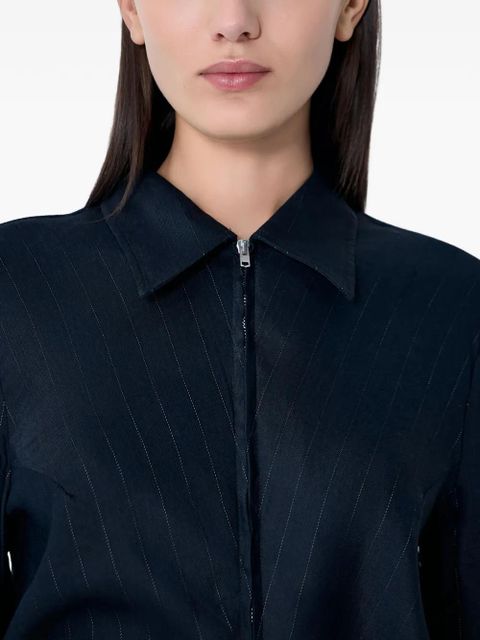 OUR LEGACY zip pinstripe classic shirt - Blue