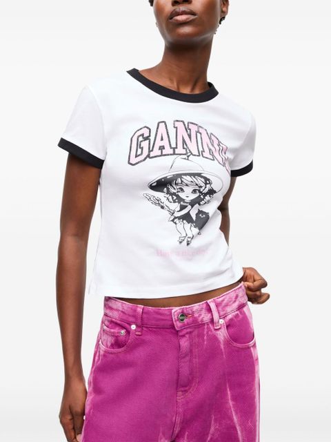 GANNI graphic-print T-shirt - White