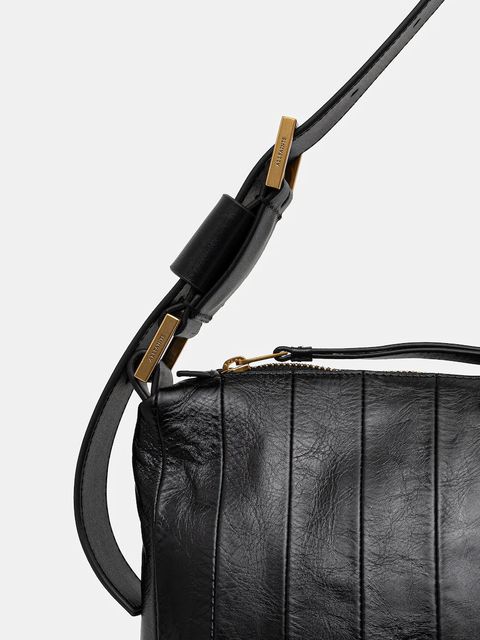 AllSaints torebka skórzana kolor czarny W561XD