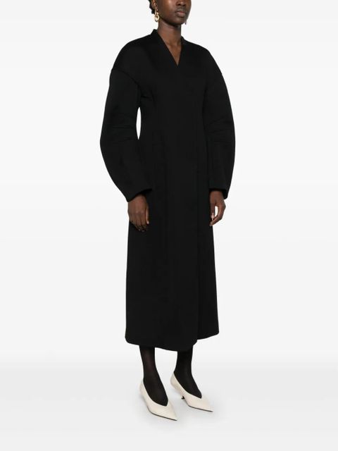 Jil Sander V-neck coat - Black