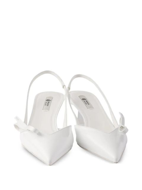 Prada leather slingback pumps - White