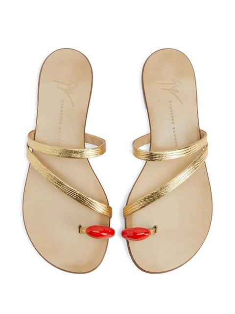 Giuseppe Zanotti Febe leather toe-ring sandals - Gold