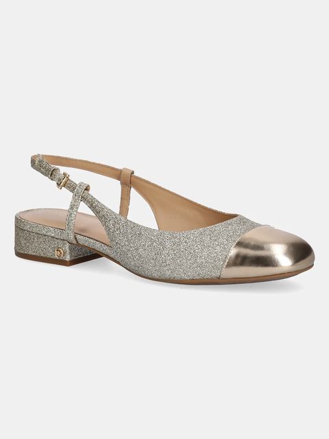 MICHAEL Michael Kors czółenka skórzane Perla kolor złoty na słupku z odkrytą piętą 40T5PLFS1M.740 - zdjęcie produktu nr 1