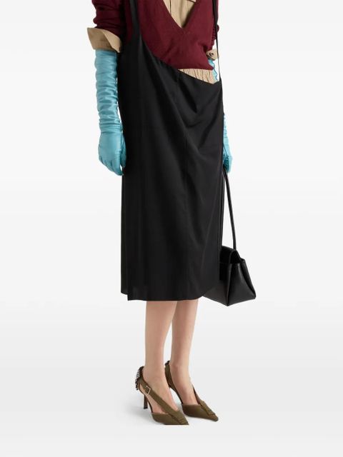 Prada crepe skirt with suspender straps - Black