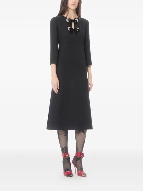 Valentino Garavani rhinestone-embroidered midi dress - Black