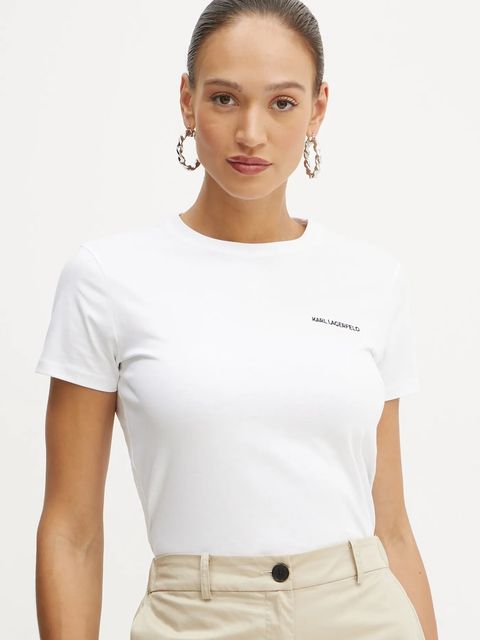 Karl Lagerfeld t-shirt bawełniany ESSENTIAL damski kolor biały A1W17019 - zdjęcie produktu nr 1