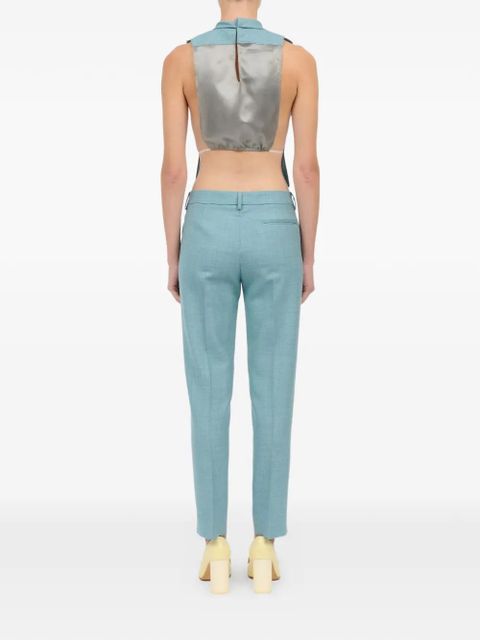 MM6 Maison Margiela pussy-bow cropped scarf top - Blue