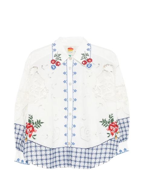 FARM Rio Richelieu embroidered broderie anglaise top - White - zdjęcie produktu nr 1