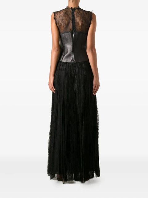 Valentino Garavani lace-panel corset-design gown - Black