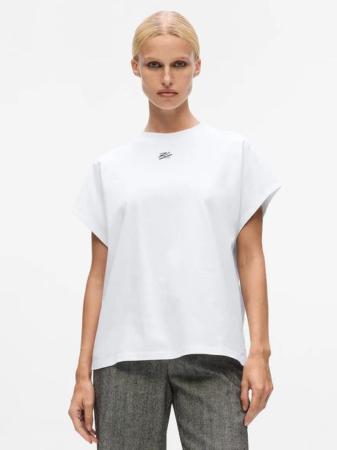 Karl Lagerfeld t-shirt bawełniany damski kolor biały A4W17039 - zdjęcie produktu nr 1