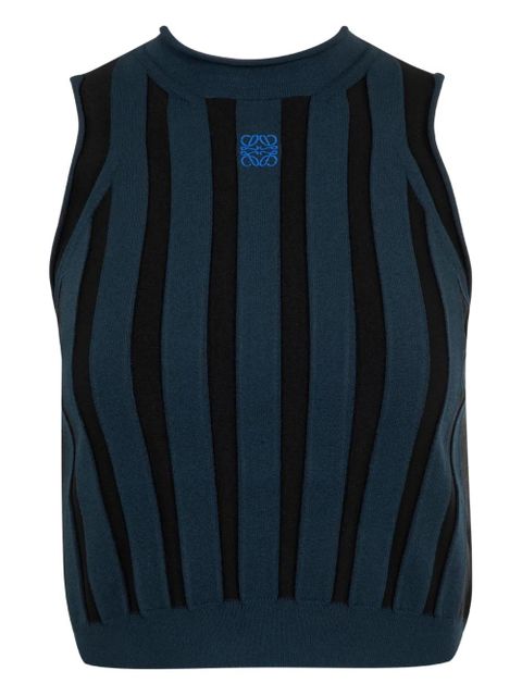 LOEWE striped-pattern sleeveless top - Blue - zdjęcie produktu nr 1