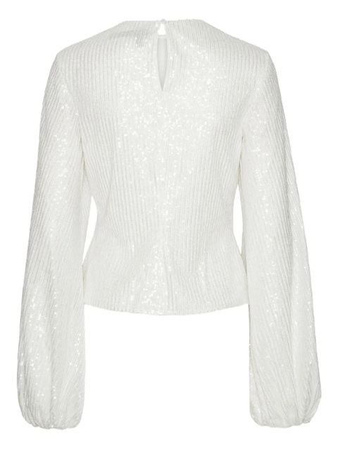 ROTATE BIRGER CHRISTENSEN sequin-embellished long-sleeve top - White