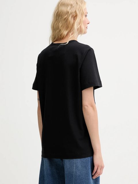 MUNTHE t-shirt bawełniany TYLIE damski kolor czarny 252110625260