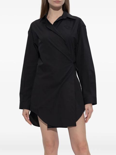 Diesel D-Delphos-S1 wrap logo-embroidery dress - Black