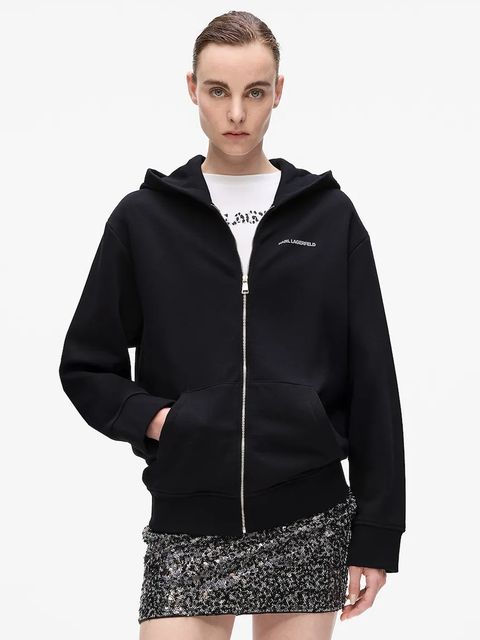 Karl Lagerfeld bluza damska kolor czarny z kapturem gładka A4W20068 - zdjęcie produktu nr 1