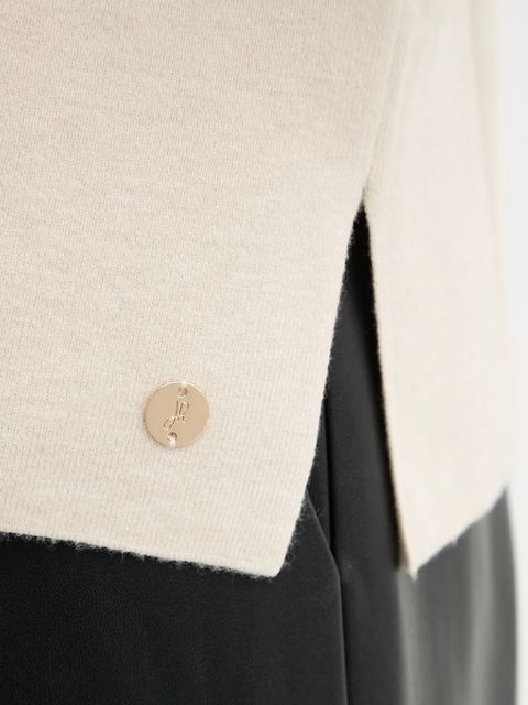 Joseph Ribkoff sweter damski kolor beżowy lekki z półgolfem 261981