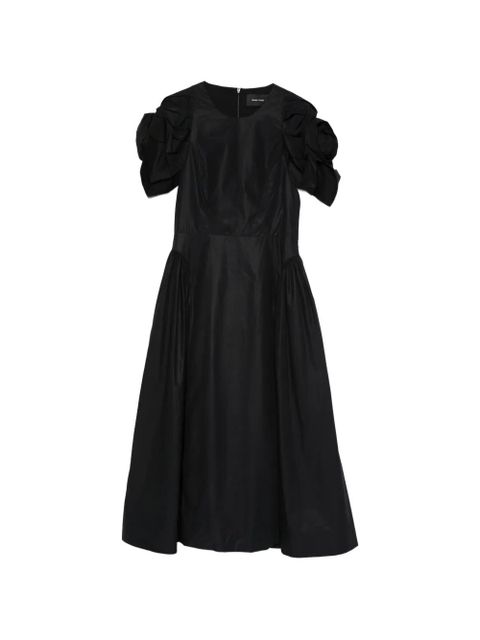 Simone Rocha rose puff-sleeve midi dress - Black - zdjęcie produktu nr 1