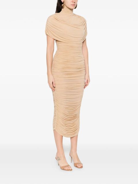 Magda Butrym cape-effect draped midi dress - Neutrals