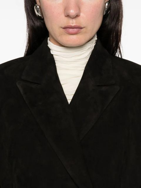 ducie Aggie double-breasted leather coat - Black