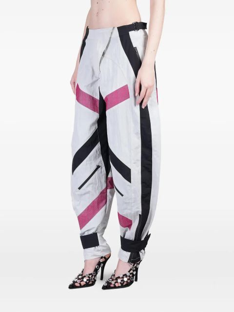 The Attico asymmetrical panelled trousers - White