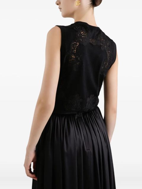 Dolce & Gabbana DNA lace-panel sleeveless top - Black