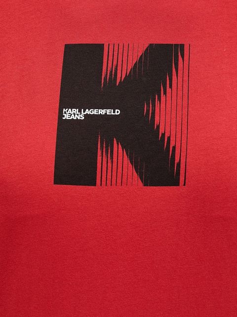 Karl Lagerfeld Jeans t-shirt bawełniany damski kolor czerwony B1W17055