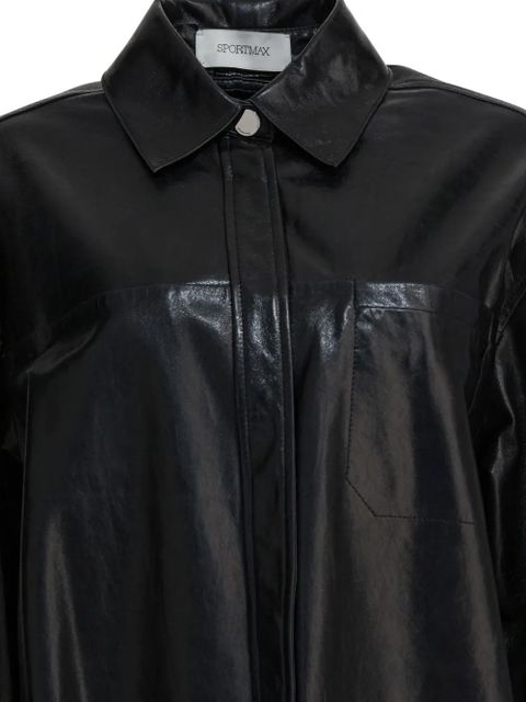 Max Mara chest-pocket leather jacket - Black