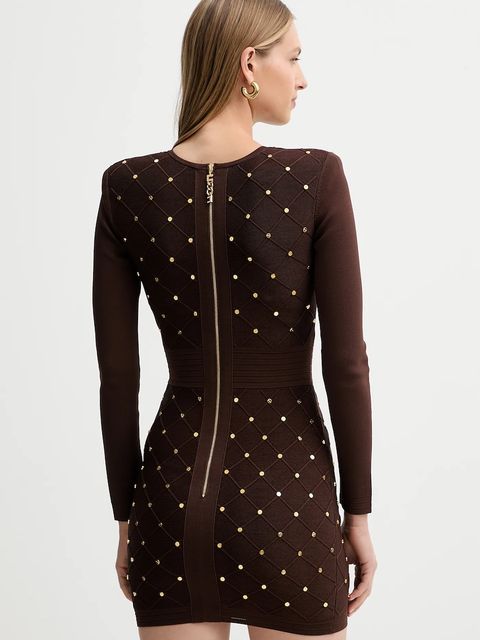 Elisabetta Franchi sukienka kolor brązowy mini dopasowana AM25S57E2 - zdjęcie produktu nr 2