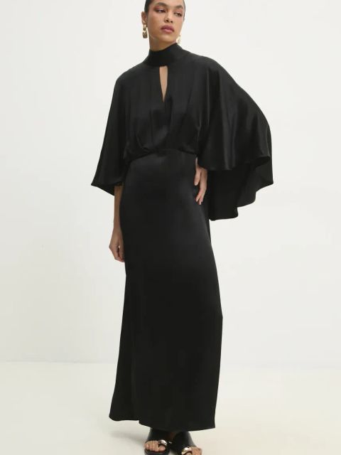 Answear.LAB sukienka kolor czarny maxi oversize