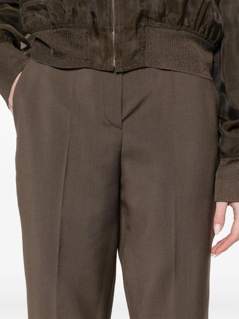 FENDI logo-embroidered trousers - Brown