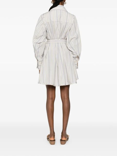 ZIMMERMANN striped belted mini dress - Neutrals