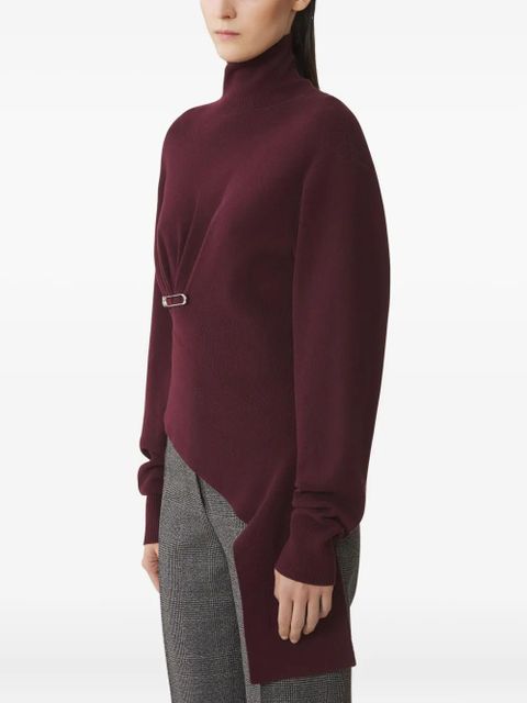 Lanvin high-neck safety-pin sweater - Red