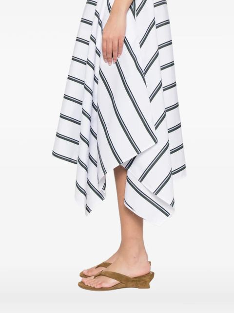 Proenza Schouler PS BEATRIZ DRESS COTTON SILK SHIRTING WHITE MULTI