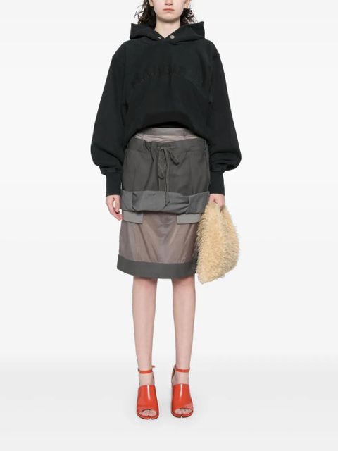 Maison Margiela logo-embroidered hoodie - Black