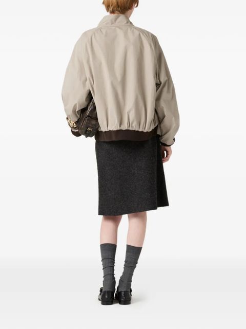 Miu Miu houndstooth-lining reversible bomber jacket - Neutrals