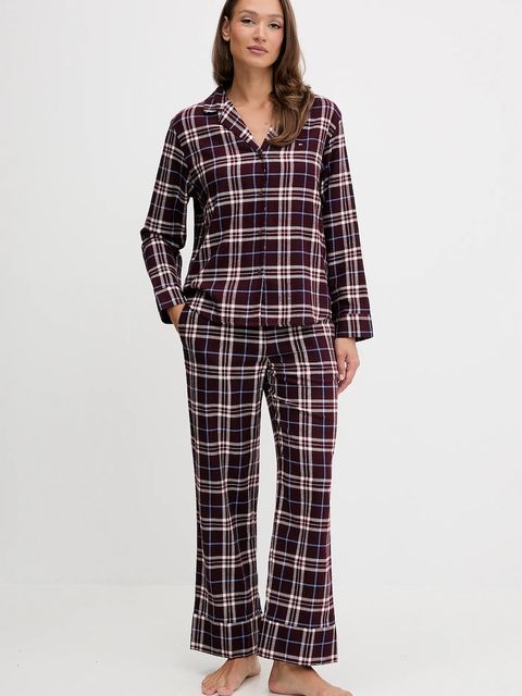 Tommy Hilfiger piżama damska kolor bordowy UW0UW06158 - zdjęcie produktu nr 1