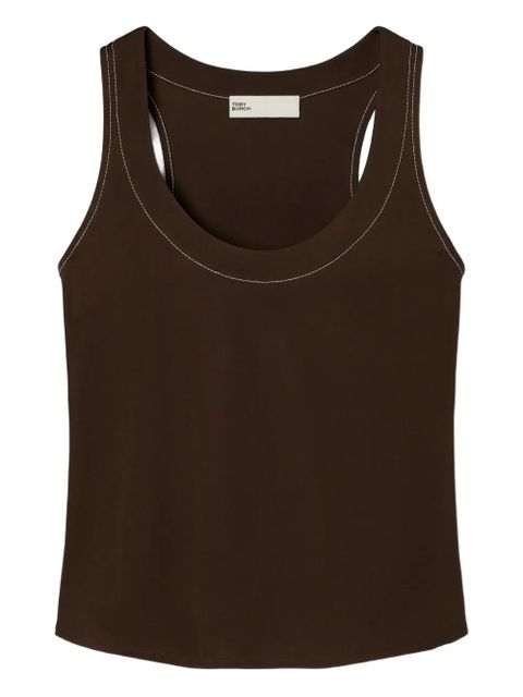 Tory Burch contrast-stitched tank top - Brown - zdjęcie produktu nr 1