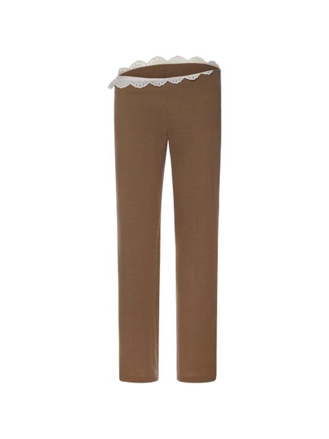 Magda Butrym lace-trim trousers - Brown - zdjęcie produktu nr 1