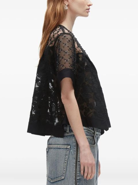 3.1 Phillip Lim beaded lace top - Black