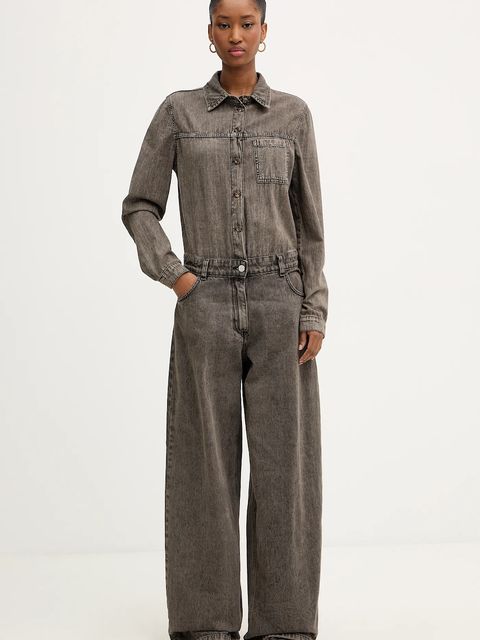 Haveone kombinezon jeansowy kolor szary bawełniany z kołnierzykiemm YGZ-P009 - zdjęcie produktu nr 1