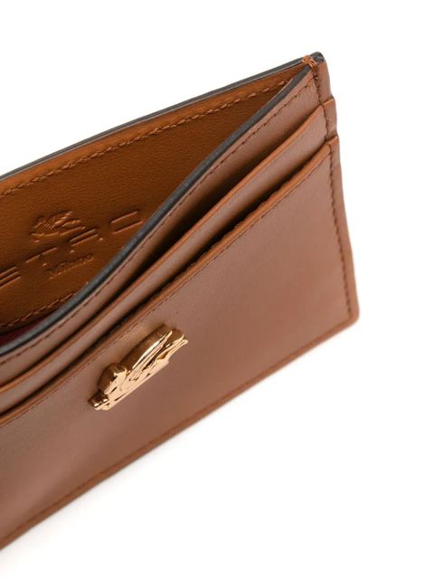 ETRO leather card holder - Brown