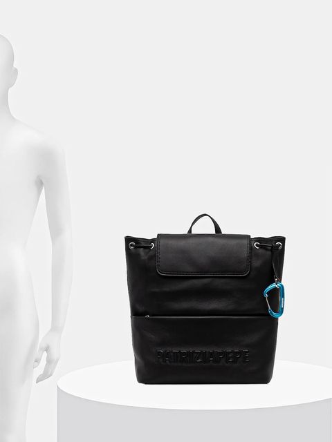 Patrizia Pepe plecak skórzany damski kolor czarny mały gładki 2B0141 L113