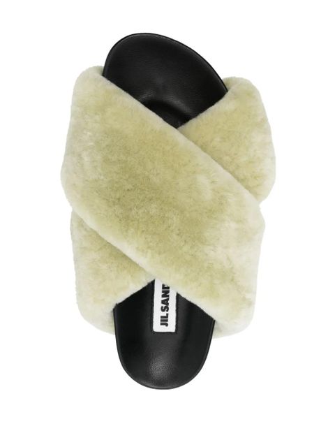 Jil Sander shearling cross-over sandals - Green - zdjęcie produktu nr 2