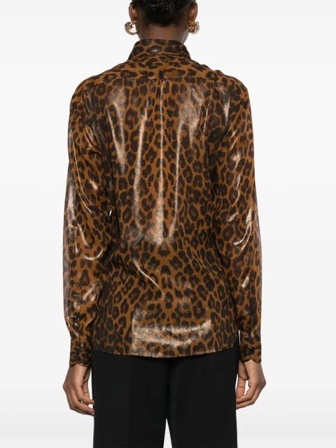 TOM FORD leopard-print silk shirt - Brown