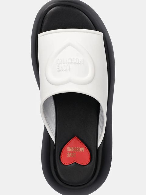 Love Moschino klapki damskie kolor biały na platformie JA28207I0MI40100