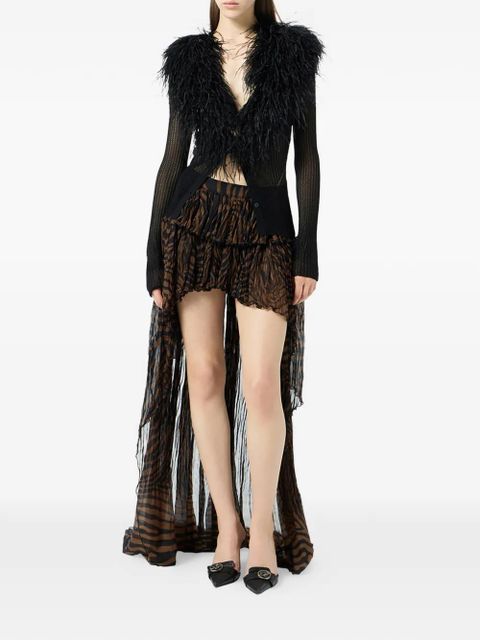 Blumarine feather-collar cardigan - Black - zdjęcie produktu nr 2